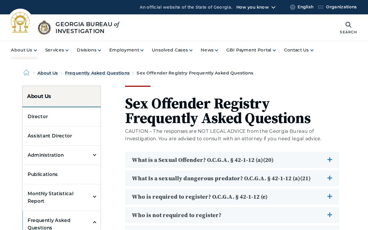 Fannin County sex offender check Georgia registry search limitations