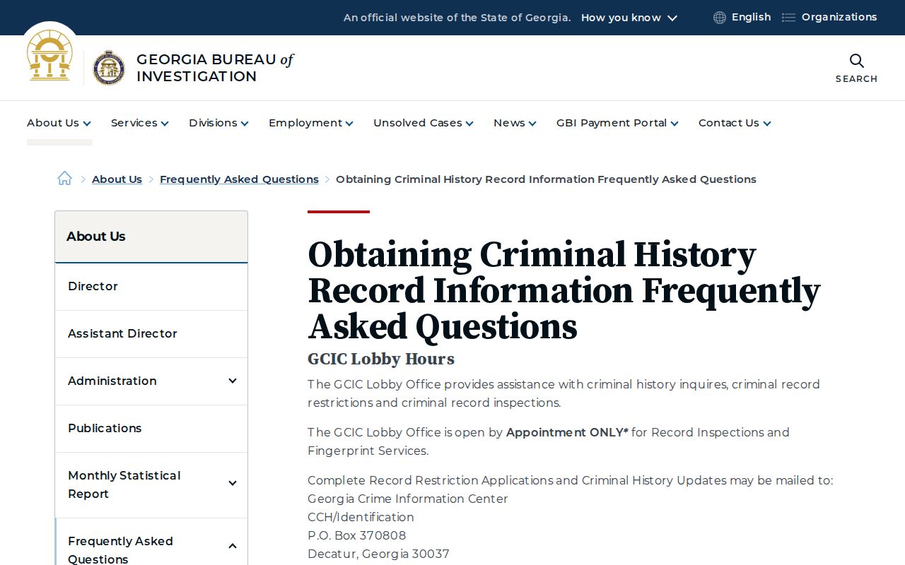 Fannin County criminal history Georgia access and correction information